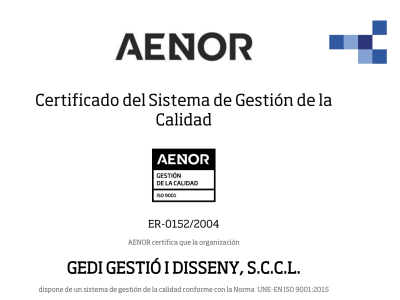 Superada l'Auditoria externa del Sistema de Gestió de Qualitat de Gedi