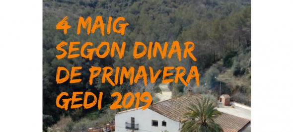 Dissabte 4 maig: inscriu-te al dinar de primavera de Gedi